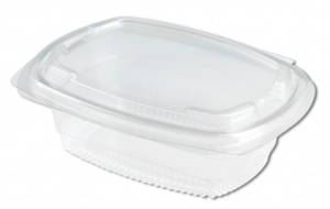 Ceci est un contenant rectangulaire transparent en APET avec un couvercle à charnière, doté d’un profil peu profond idéal pour les petites portions ou les aliments légers. La surface lisse et brillante garantit une transparence optimale, offrant une vue claire du contenu. La base nervurée ajoute une solidité structurelle et améliore la stabilité. Les parois sont doucement courbées et se rétrécissent vers un fond plat et encastré. Le couvercle attaché dispose d’une fermeture à pression sécurisée, assurant une étanchéité fiable pour préserver la fraîcheur et éviter les fuites. Son design compact et fonctionnel le rend parfait pour les applications alimentaires à emporter, alliant praticité et esthétique moderne.